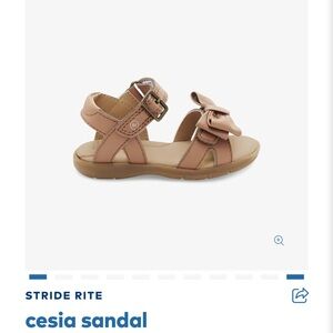 Stride Rite Girls' Gold Bow Strap Sandals